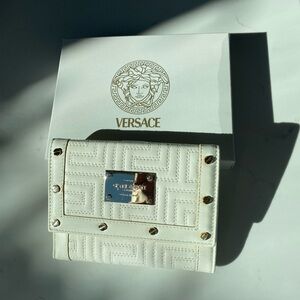Versace Wallet White Leather